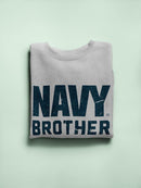 Navy Brother Phrase Sweatshirt Men's -Navy Designs
