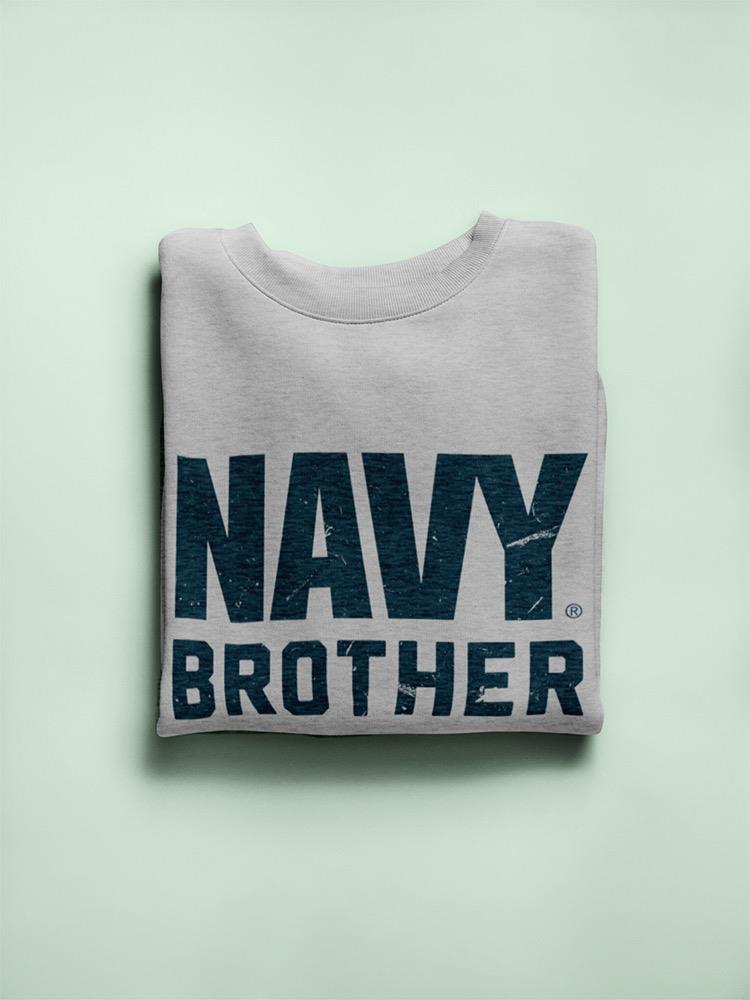 Navy Brother Phrase Sweatshirt Men's -Navy Designs