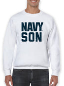 Navy Son Phrase Sweatshirt Men's -Navy Designs