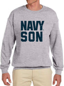 Navy Son Phrase Sweatshirt Men's -Navy Designs