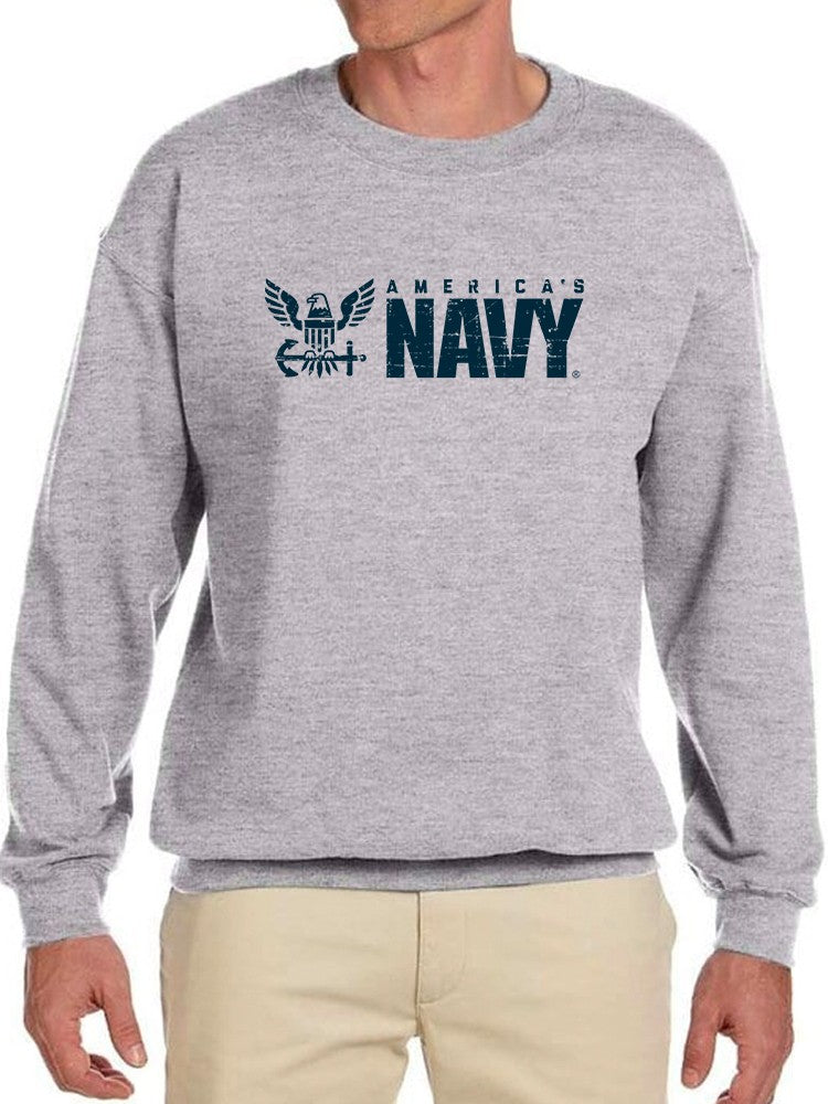 America's Army Phrase Sweatshirt Men's -Navy Designs