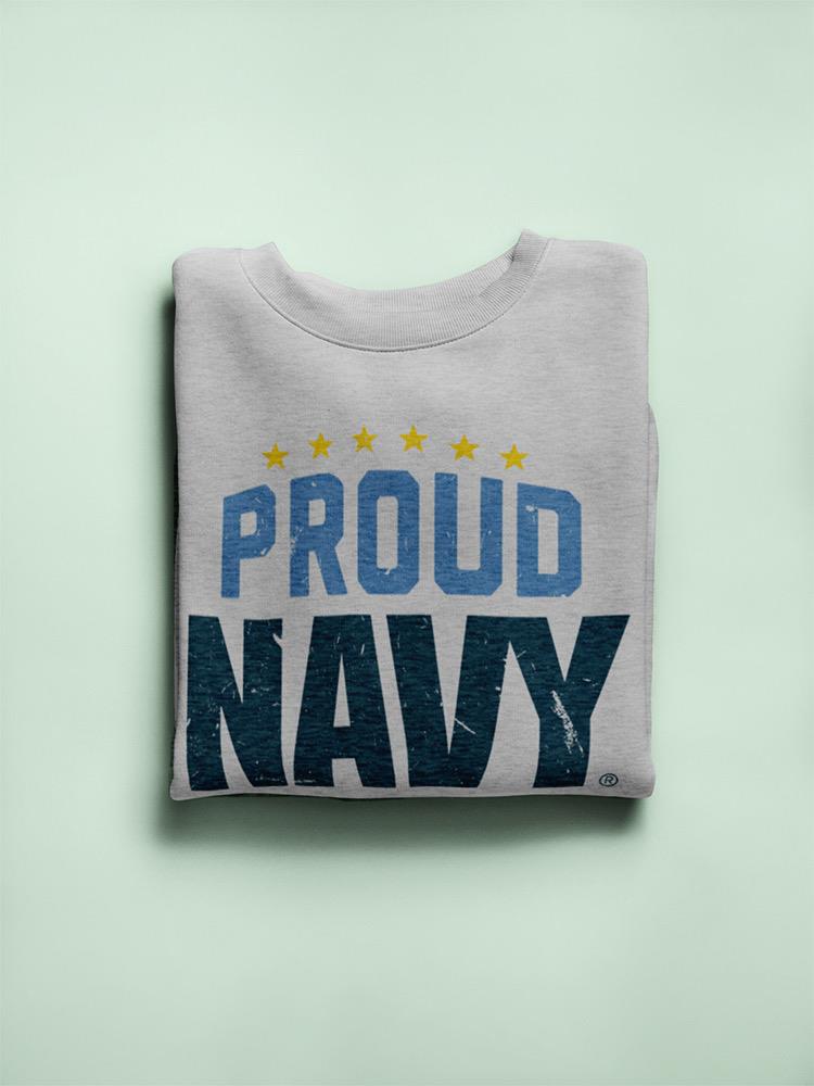 Proud Navy Veteran Phrase Sweatshirt Men's -Navy Designs