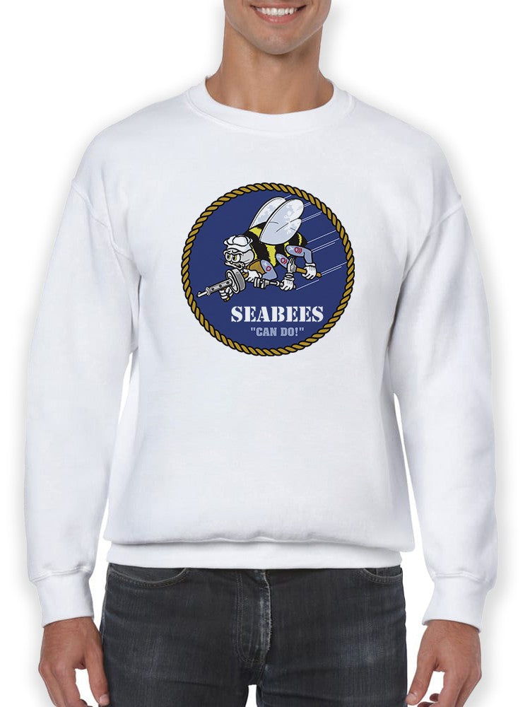 Seabees Logo Phrase Sweatshirt Men's -Navy Designs