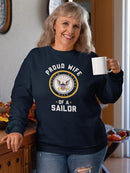 Proud Wife Of A Sailor Phrase Sweatshirt Women's -Navy Designs