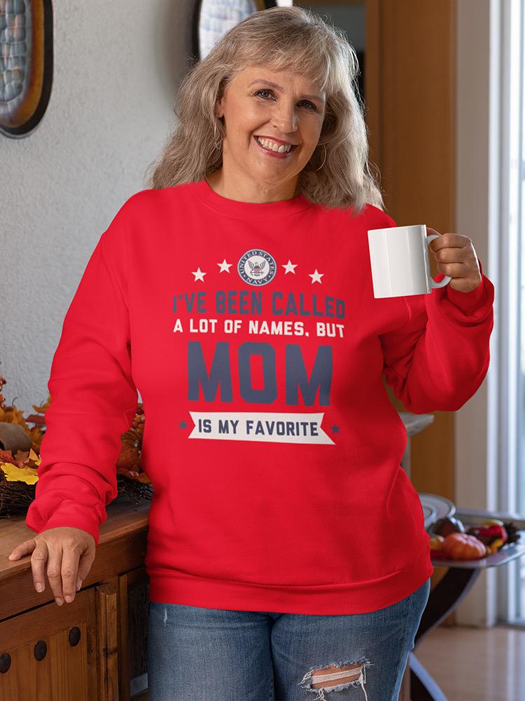 Navy Mom Quote Slogan Sweatshirt Women's -Navy Designs