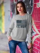 U.S. Navy Flag Quote Sweatshirt Women's -Navy Designs