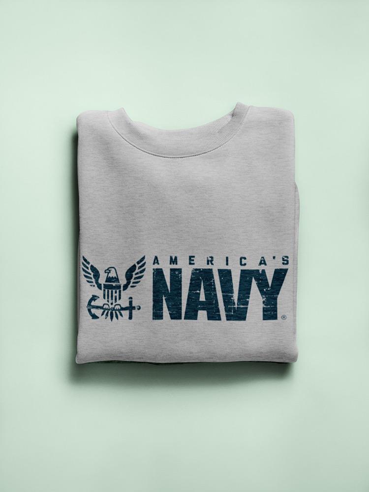 America's Navy Logo Slogan Sweatshirt Women's -Navy Designs