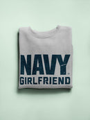 Navy Girlfriend Phrase Sweatshirt Women's -Navy Designs