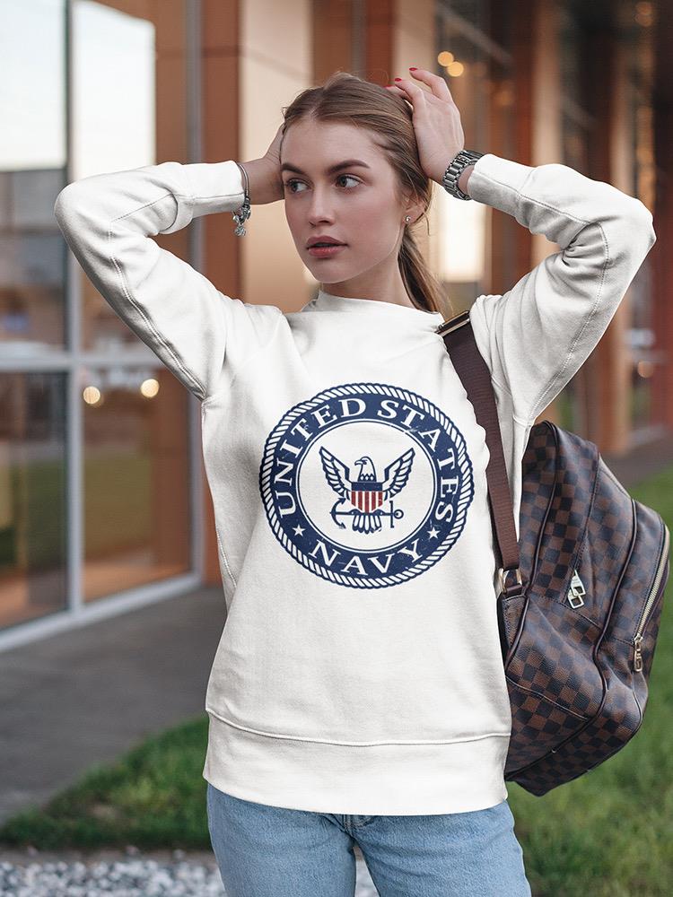 Navy Sister Phrase Sweatshirt Women's -Navy Designs