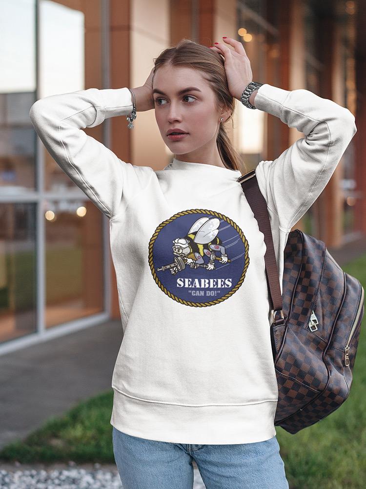 Seabees Phrase Sweatshirt Women's -Navy Designs
