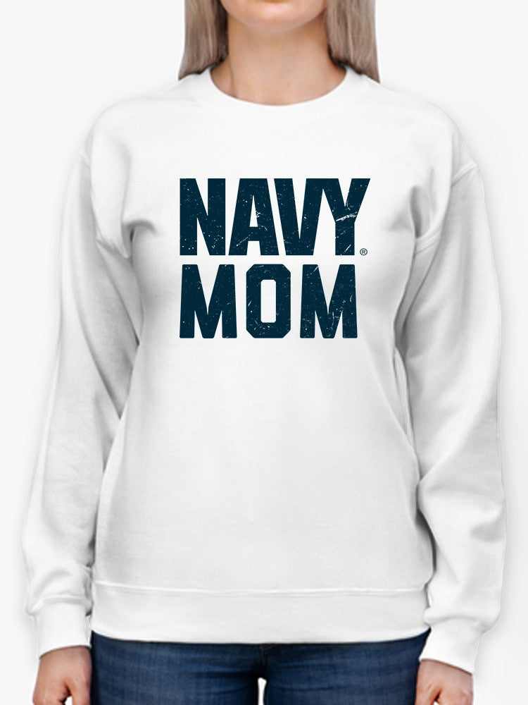 Navy Mom Phrase Sweatshirt Women's -Navy Designs