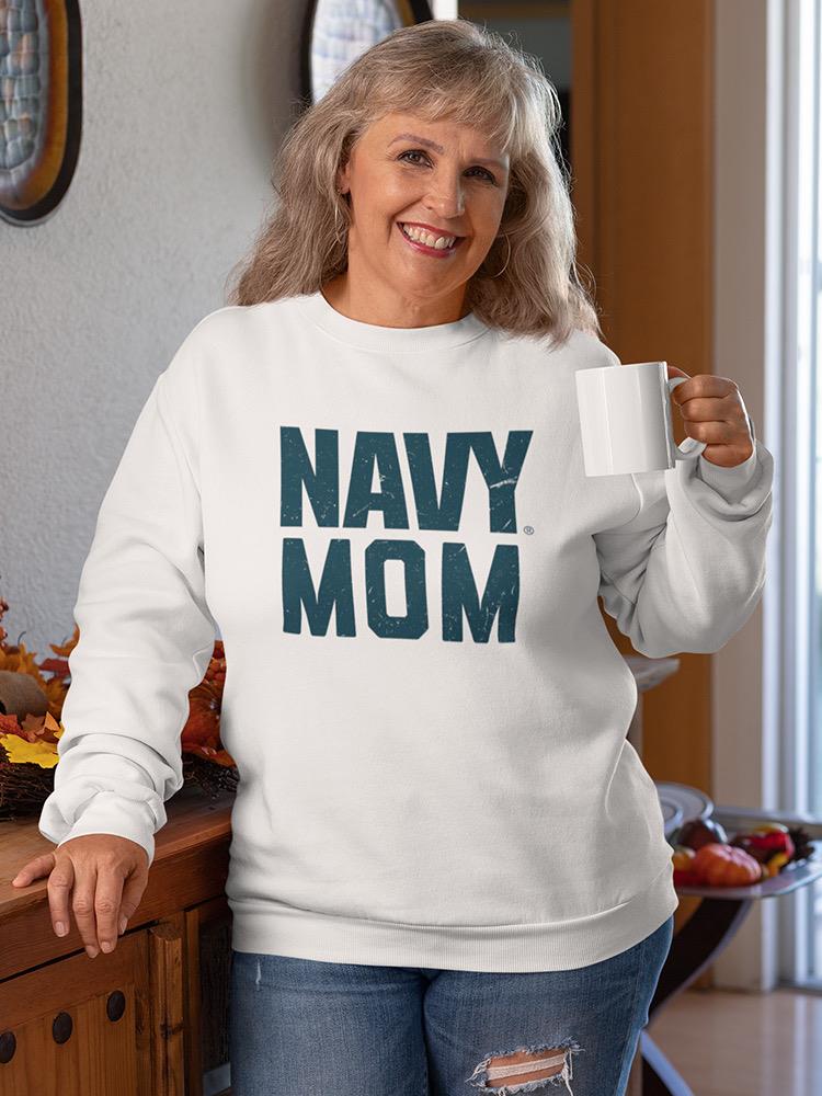 Navy Mom Phrase Sweatshirt Women's -Navy Designs