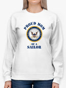 Proud Mom Of A Sailor Phrase Sweatshirt Women's -Navy Designs