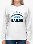 Proud Grandma Of Sailor Phrase Sweatshirt Women's -Navy Designs