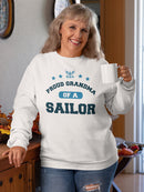 Proud Grandma Of Sailor Phrase Sweatshirt Women's -Navy Designs