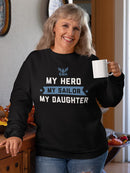 Hero Sailor Daughter Sweatshirt Women's -Navy Designs