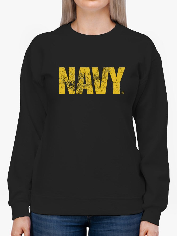 Navy Phrase Sweatshirt Women's -Navy Designs