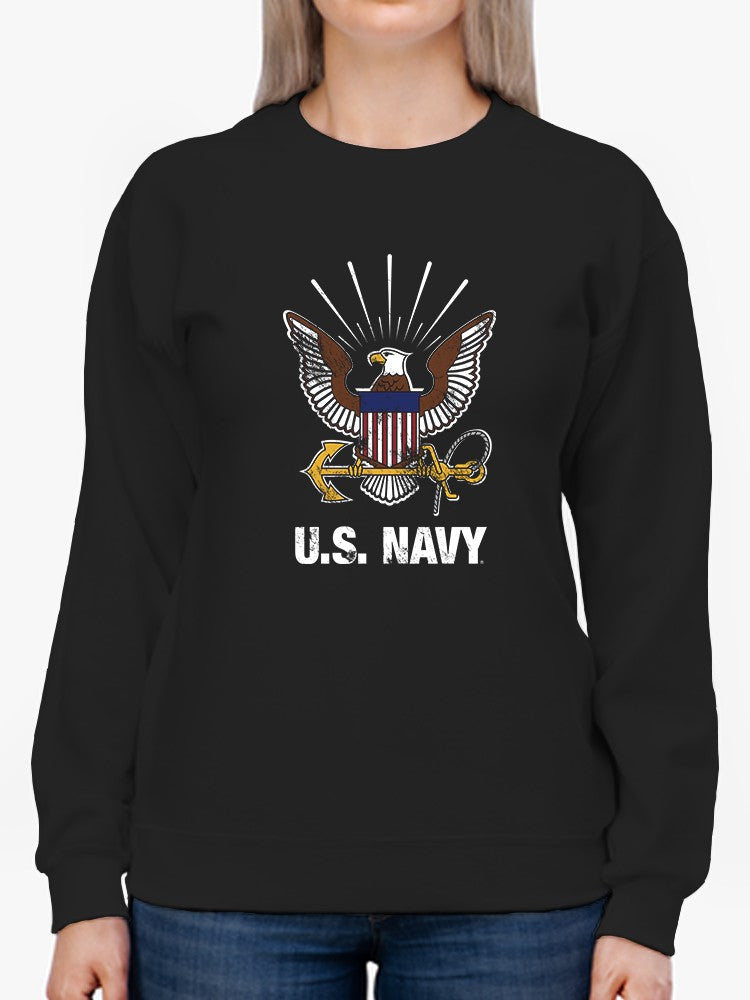 U.S. Navy Phrase Sweatshirt Women's -Navy Designs