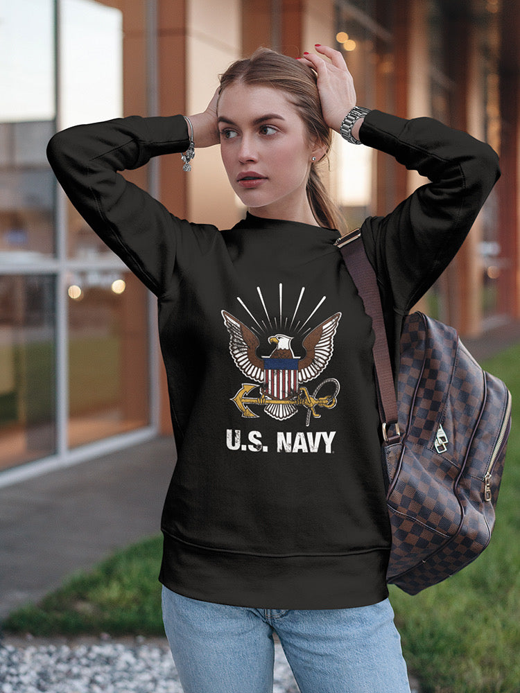 U.S. Navy Phrase Sweatshirt Women's -Navy Designs