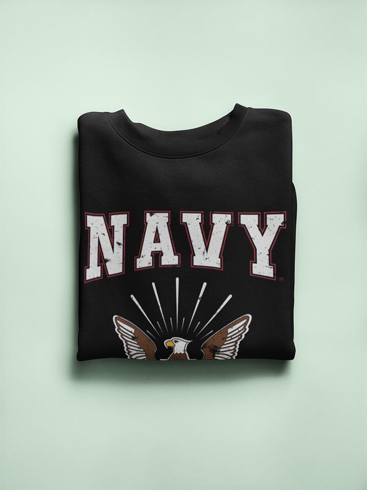 Navy Logo Phrase Sweatshirt Women's -Navy Designs