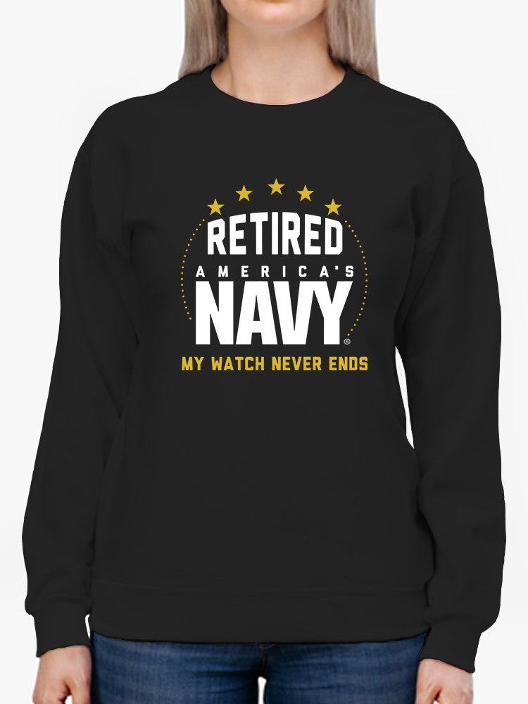 Retired Navy Phrase Sweatshirt Women's -Navy Designs