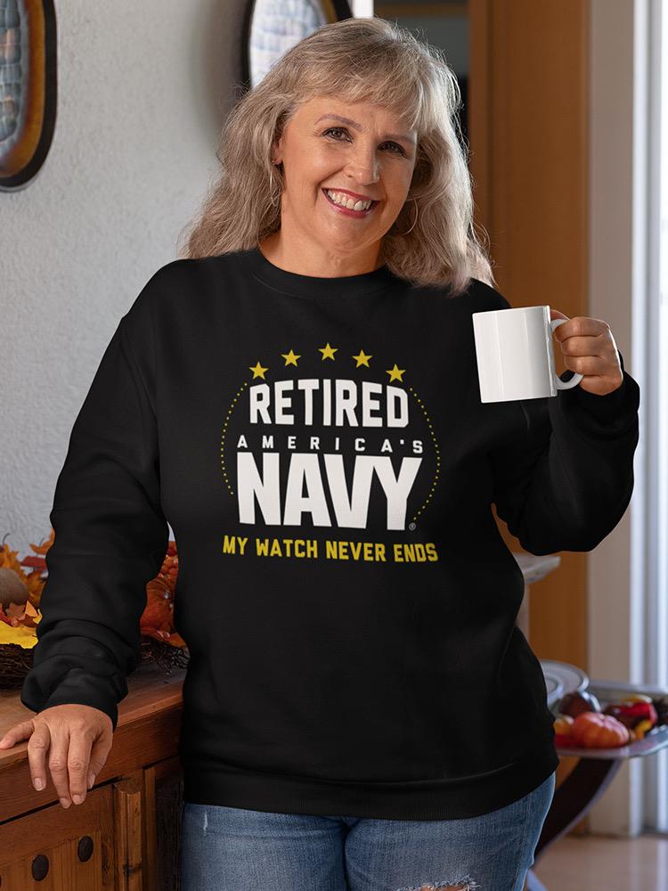Retired Navy Phrase Sweatshirt Women's -Navy Designs