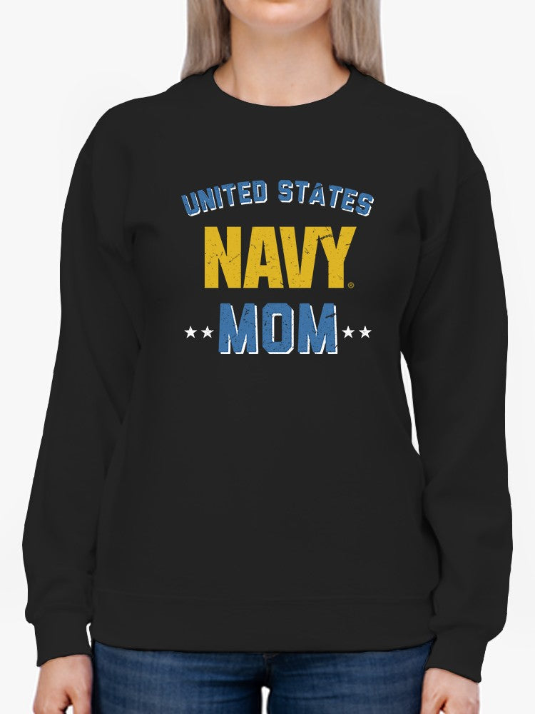 United States Navy Mom Phrase Sweatshirt Women's -Navy Designs