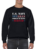 Proud Navy Veteran Sweatshirt -Navy Designs