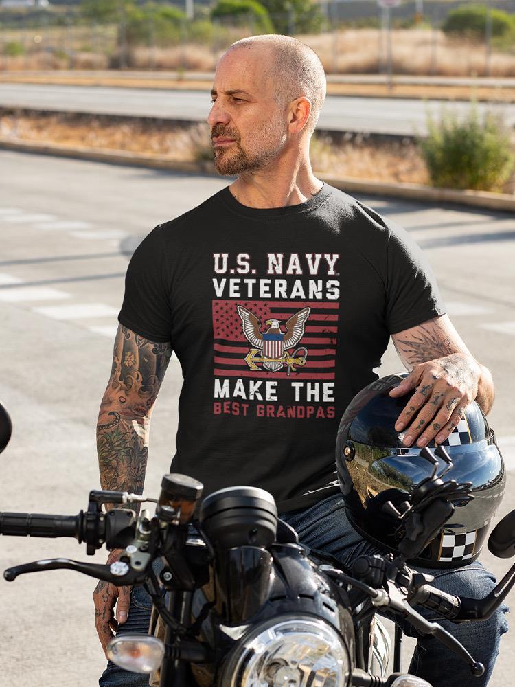 Navy Veterans Best Grandpas T-shirt -Navy Designs