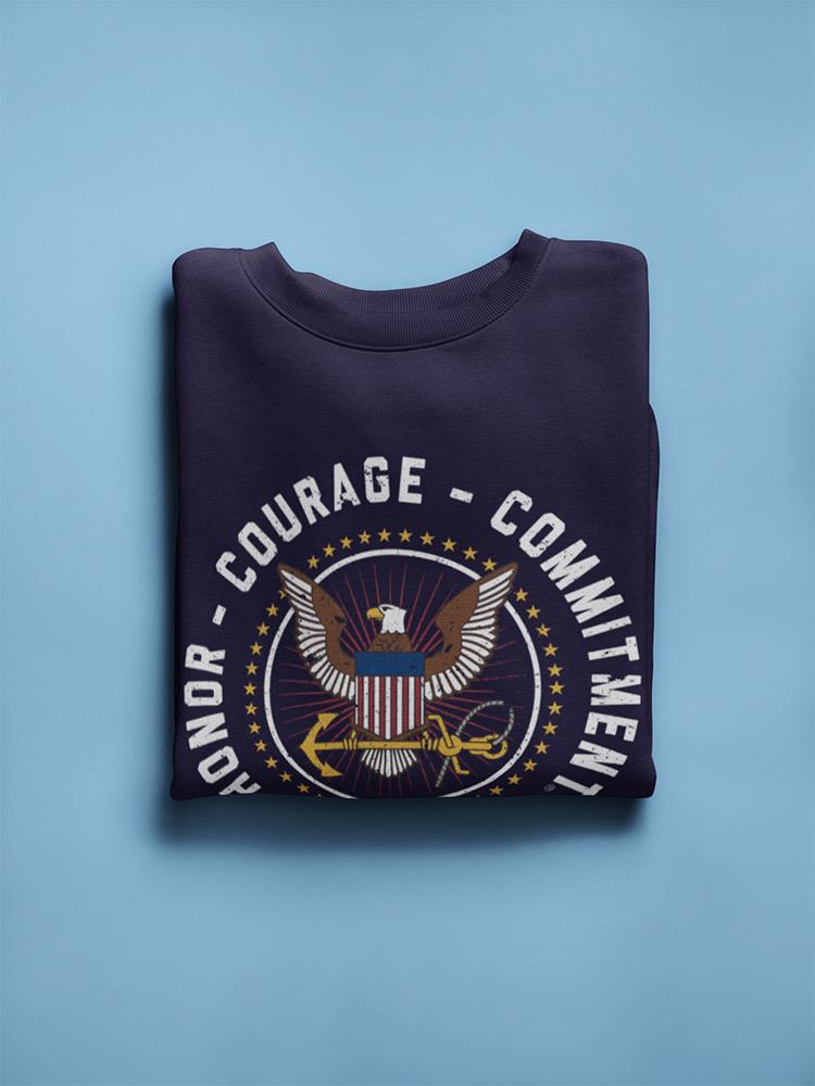 Honor, Courage, Commitment Navy Sweatshirt -Navy Designs