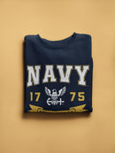 Navy Anchor Aweigh Sweatshirt -Navy Designs