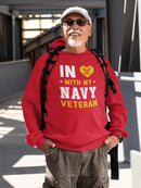 In Love With My Navy Veteran Sweatshirt -Navy Designs
