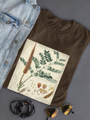 Botanical Notes And Drawings T-shirt -A. Descubes Designs