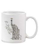 Peacock In Gold Ii Mug -Annie Warren Designs