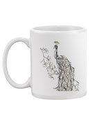 Peacock In Gold Ii Mug -Annie Warren Designs