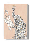 Peacock In Gold Ii Wall Art -Annie Warren Designs