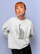Peacock In Gold Ii Sweatshirt -Annie Warren Designs