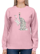 Peacock In Gold Ii Sweatshirt -Annie Warren Designs