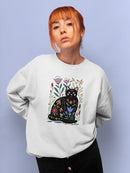 Folksy Felines B Sweatshirt -Annie Warren Designs