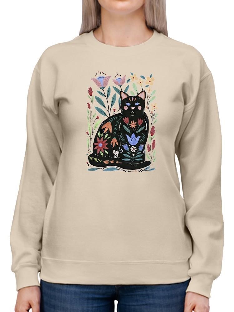 Folksy Felines B Sweatshirt -Annie Warren Designs