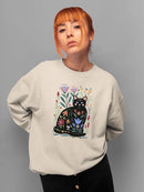 Folksy Felines B Sweatshirt -Annie Warren Designs