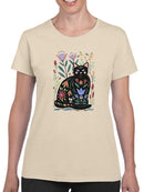 Folksy Felines B T-shirt -Annie Warren Designs