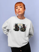 Folksy Felines A Sweatshirt -Annie Warren Designs
