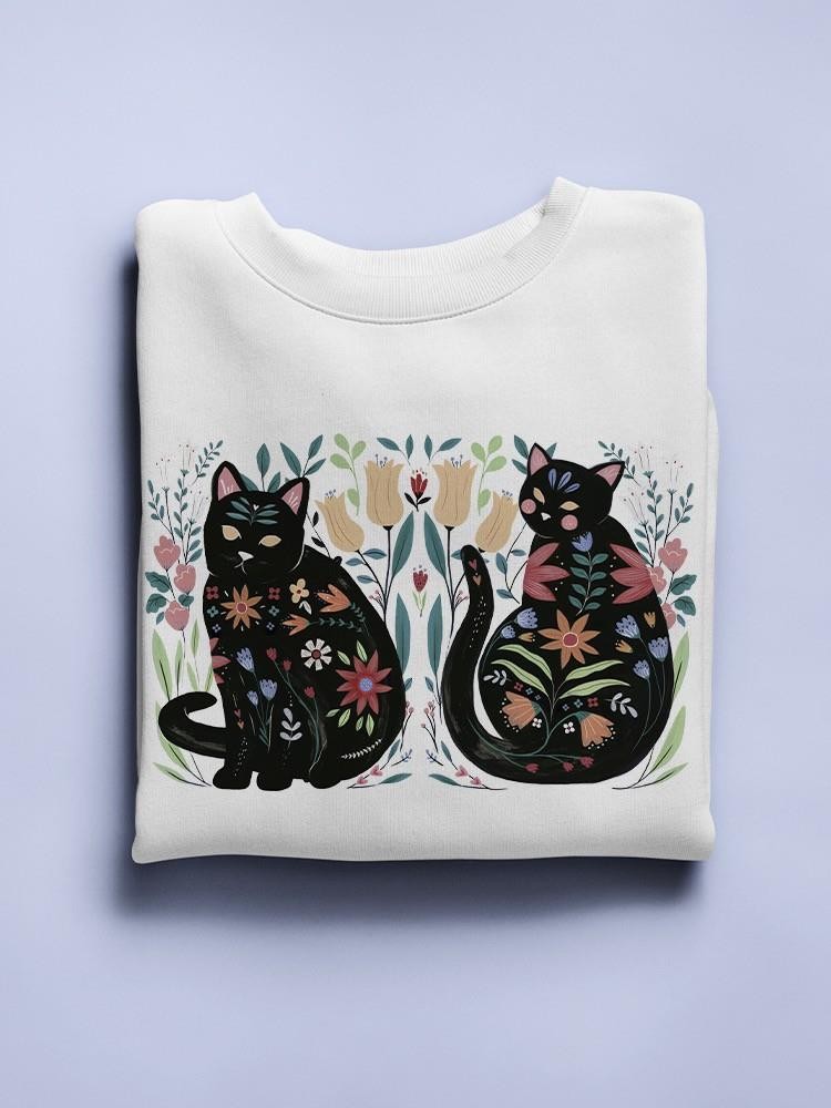 Folksy Felines A Sweatshirt -Annie Warren Designs