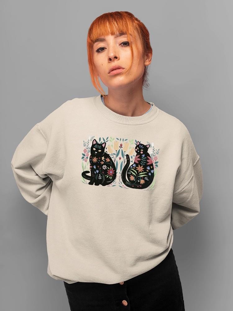 Folksy Felines A Sweatshirt -Annie Warren Designs