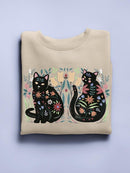 Folksy Felines A Sweatshirt -Annie Warren Designs