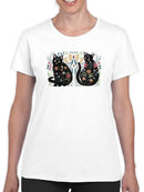 Folksy Felines A T-shirt -Annie Warren Designs