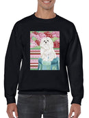 Della Rose Maltese Sweatshirt -Carolee Vitaletti Designs