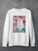 Della Rose Maltese Sweatshirt -Carolee Vitaletti Designs