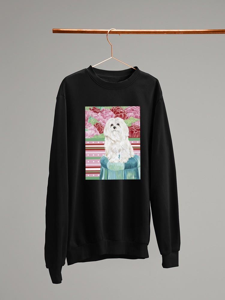 Della Rose Maltese Sweatshirt -Carolee Vitaletti Designs